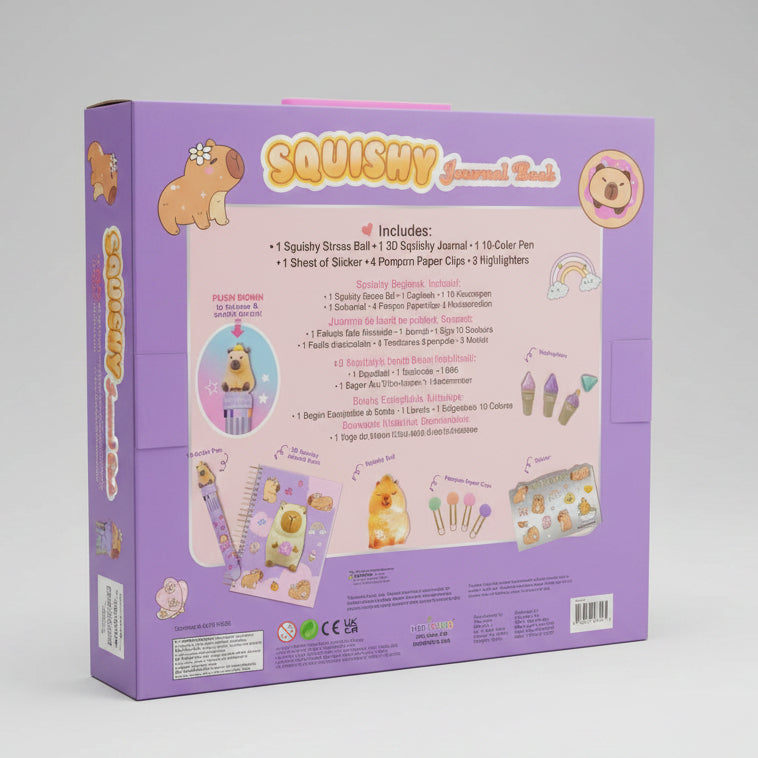Capybara Squishy Journal Book Stationery Gift Set