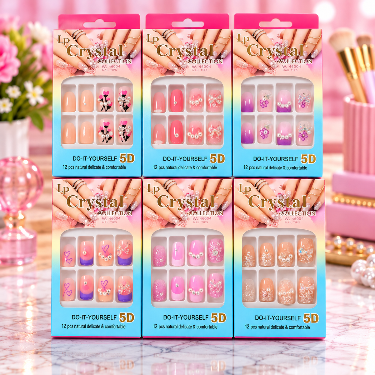 💅 Crystal Collection 5D Press-On Nails – Assorted Designs