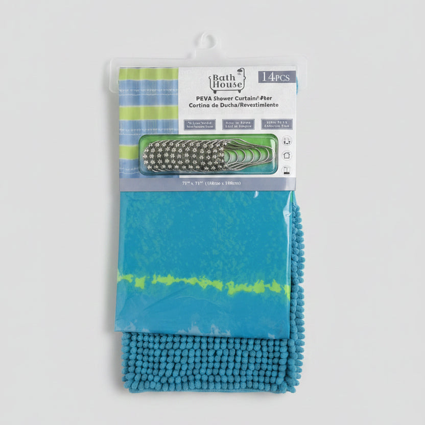 14-Piece Shower Curtain Set with Bath Mat