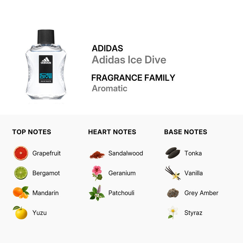 Adidas Men's Ice Dive EDT Spray 3.3 oz