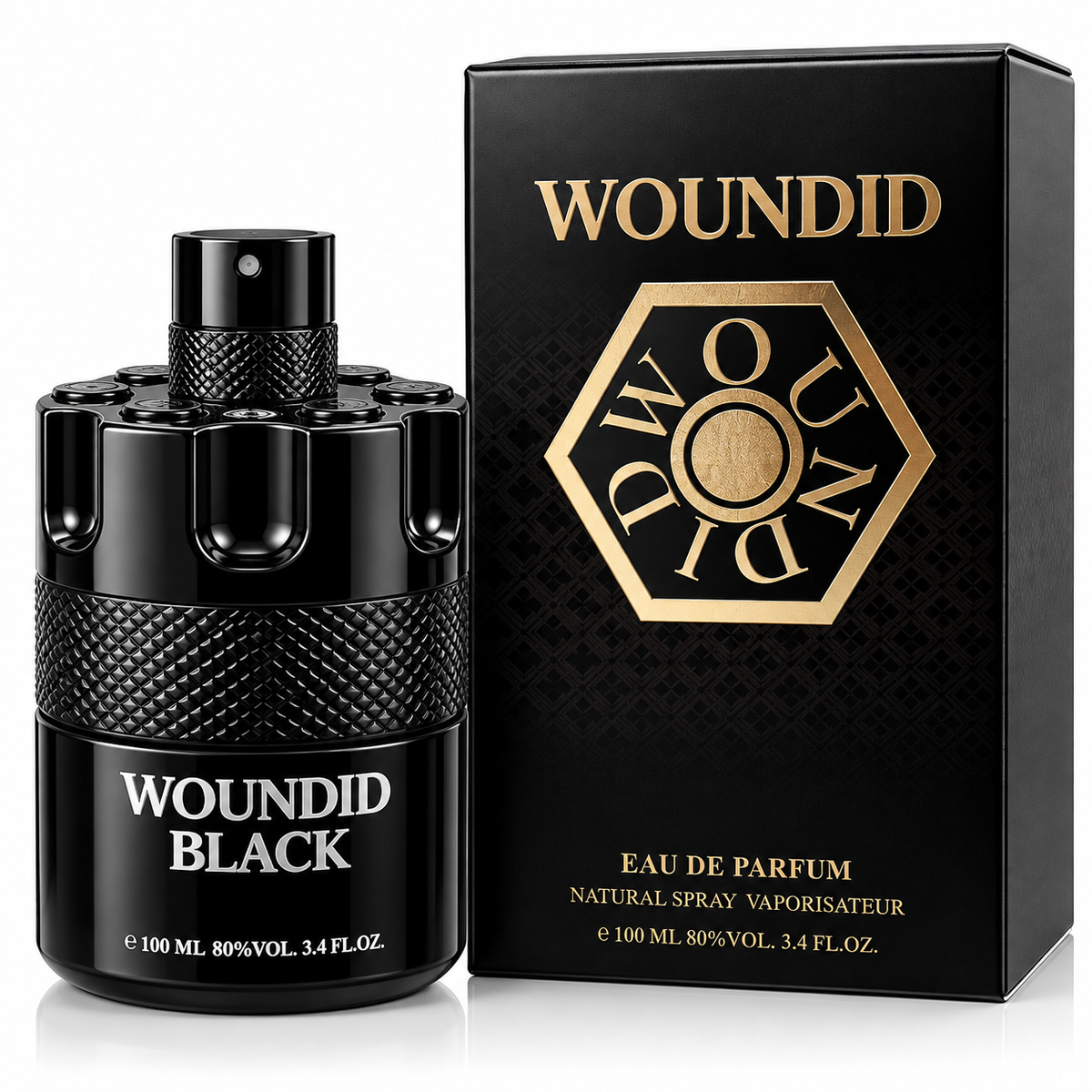Woundid Black for Men Eau de Parfum – 100ml / 3.4 fl oz