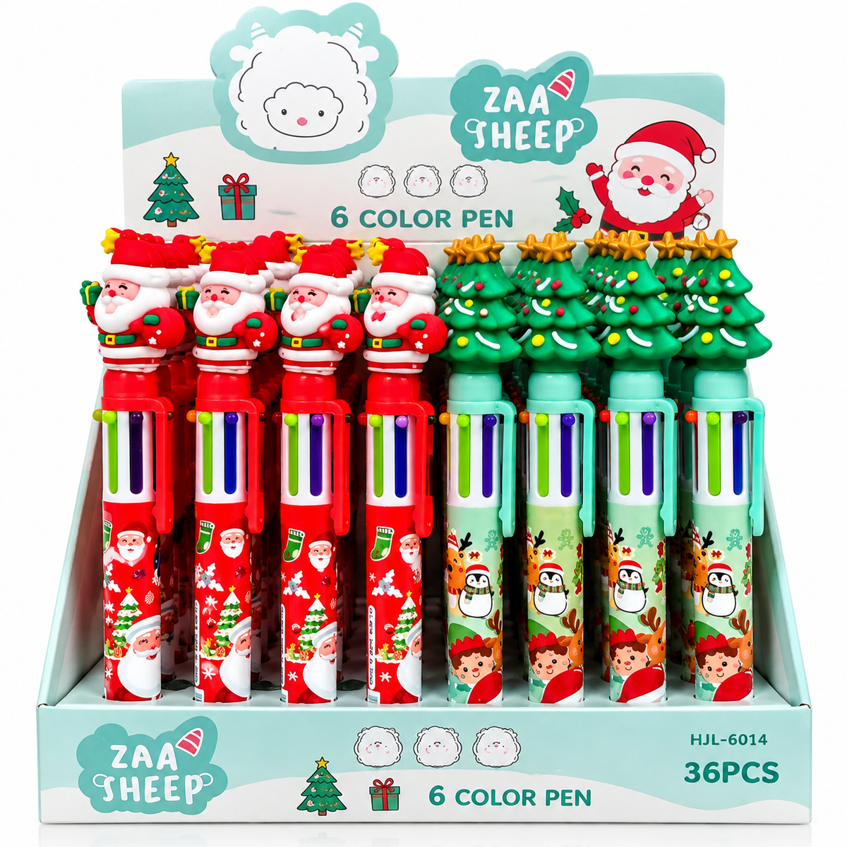Christmas 6-Color Pen with Holiday Character Topper π
π