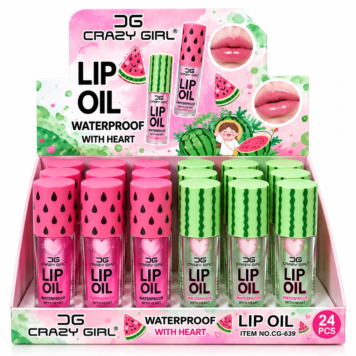Crazy Girl Watermelon Lip Oil – Moisturizing Gloss with Heart 💕
