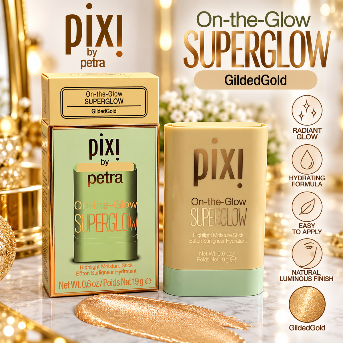 PIXI by Petra On-the-Glow SUPERGLOW Highlight Moisture Stick – 0.6 oz / 19g