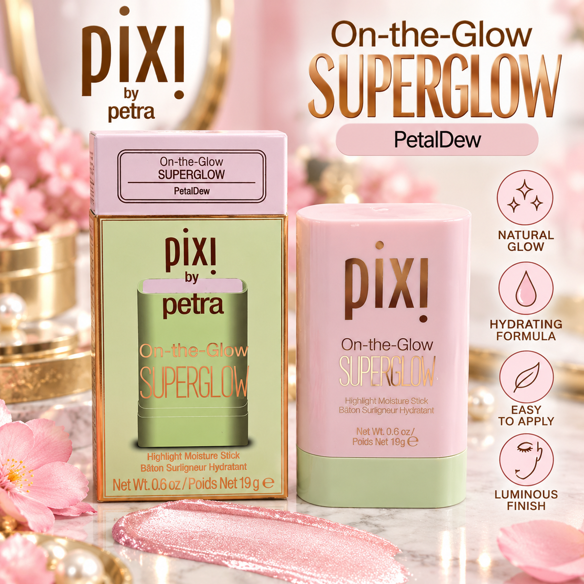 PIXI by Petra On-the-Glow SUPERGLOW Highlight Moisture Stick – 0.6 oz / 19g