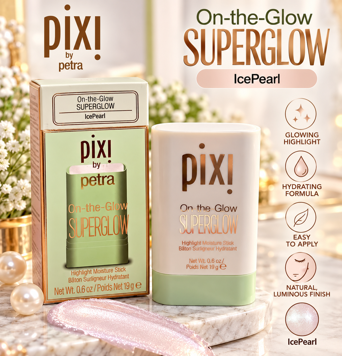 PIXI by Petra On-the-Glow SUPERGLOW Highlight Moisture Stick – 0.6 oz / 19g