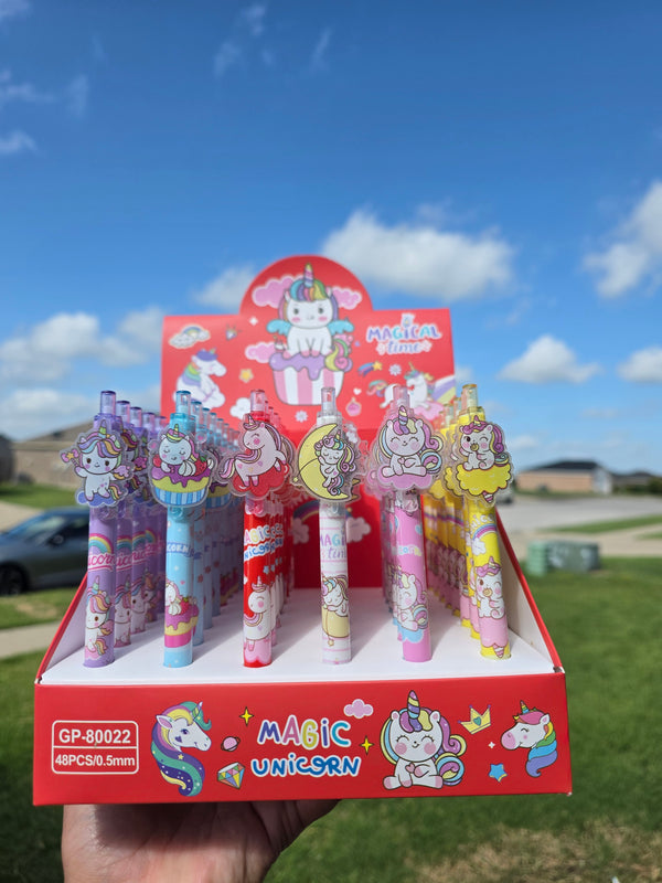 🦄 Bolígrafos de gel Mágico Unicornio – 48 pzas