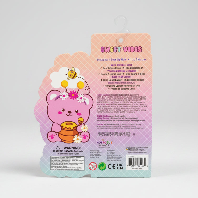 Hot Focus Sweet Vibes Lip Oil & Lip Balm Gift Set – Bunny or Bear