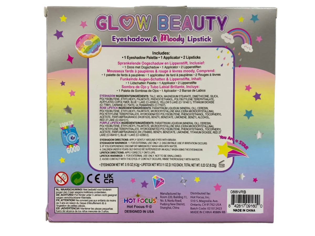 Hot Focus Glow Beauty Eyeshadow & Moody Lipstick Makeup Set - Butterfly