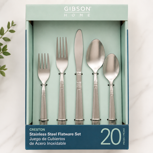 Gibson Home Creston 20-Piece Stainless Steel Flatware Set