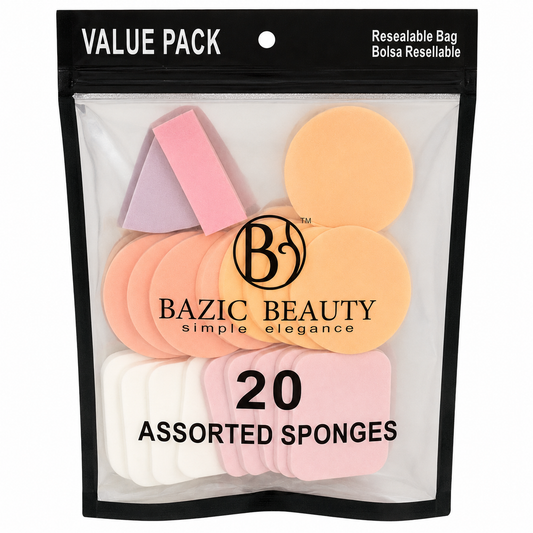 Bazic Beauty 20-Piece Assorted Makeup Sponge Set
