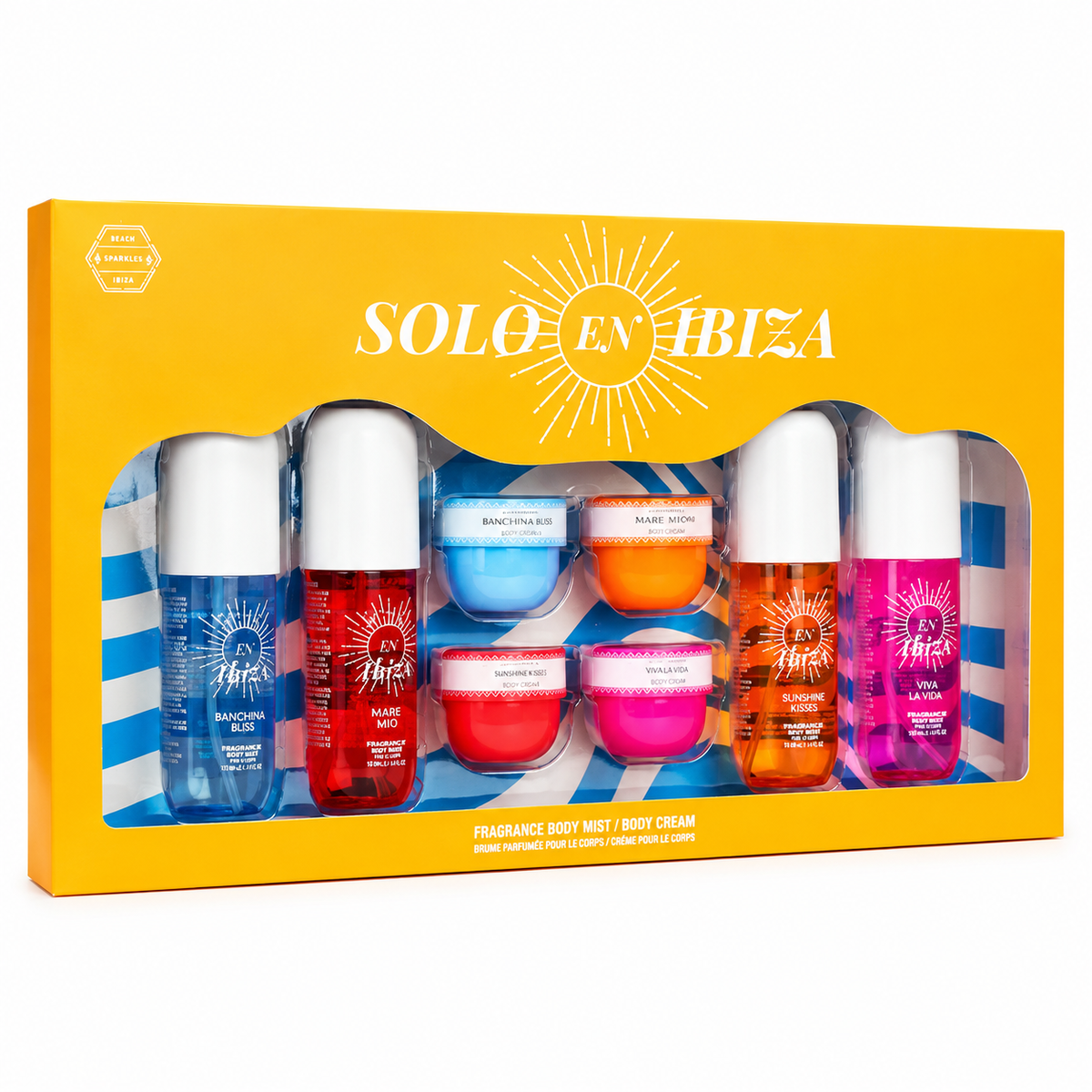 8pc Solo En Ibiza Body Mist & Cream Gift Set