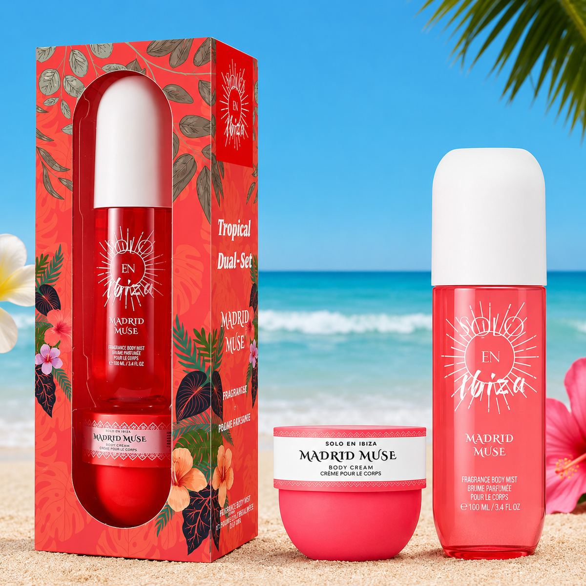 Madrid Muse 2-Piece Set, Solo En Ibiza Fragrance Mist and Body Cream Gift Box