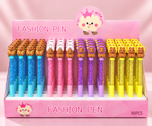 Fashion Character Glitter Pens