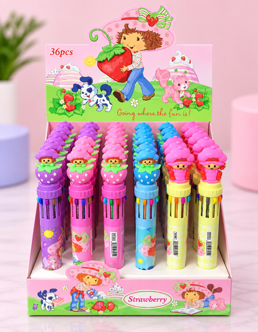 Strawberry Character Multi-Color Pens