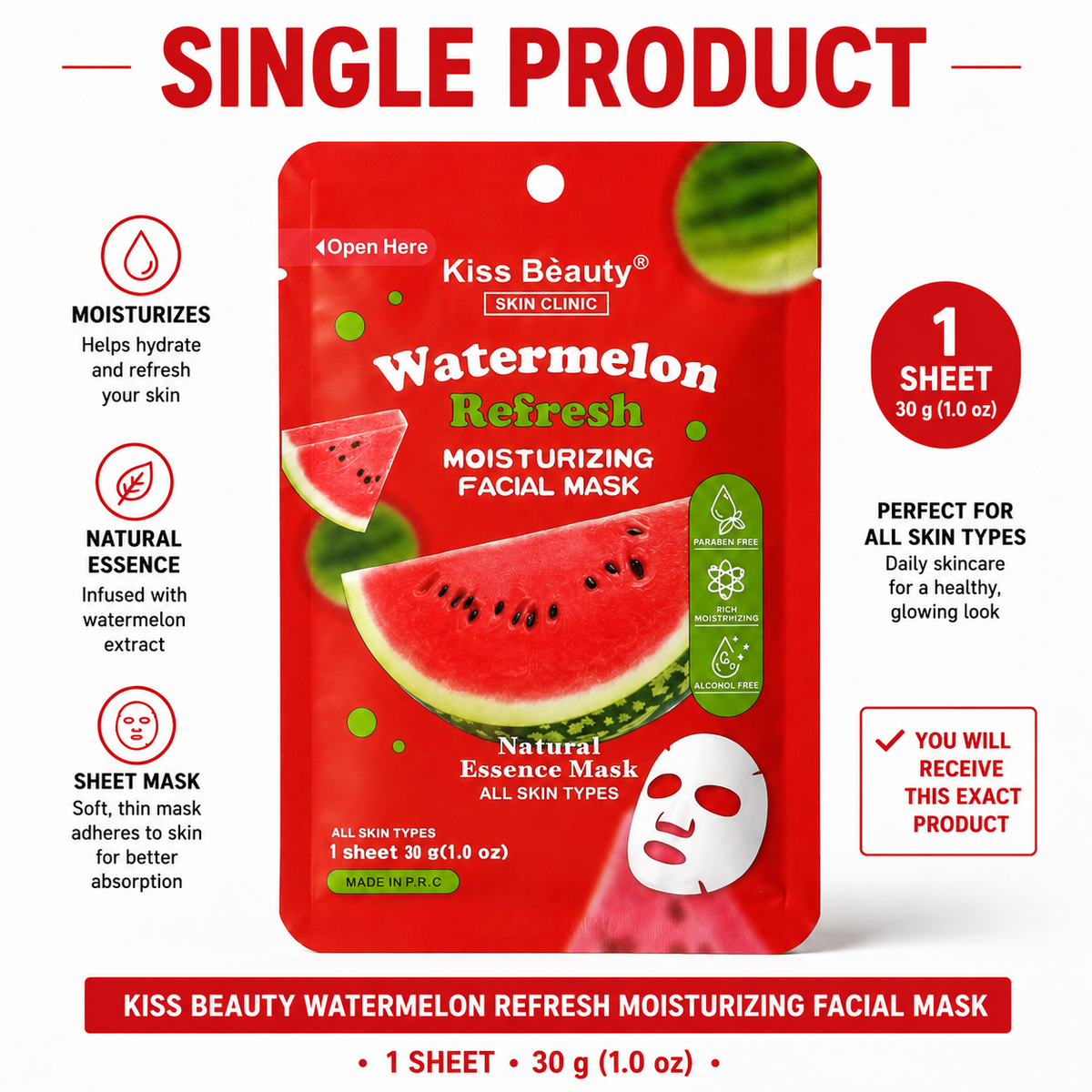 Kiss Beauty Fruit Collection Facial Sheet Masks