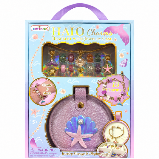 Hot Focus HALO Charms Bracelet with Jewelry Case Set