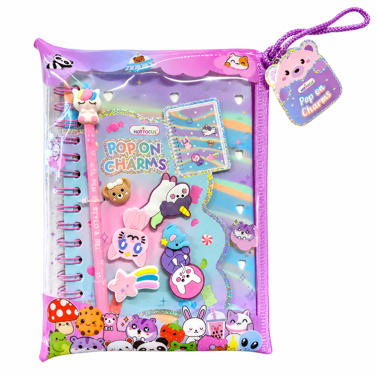 Hot Focus Pop On Charms Journal & Stationery Set