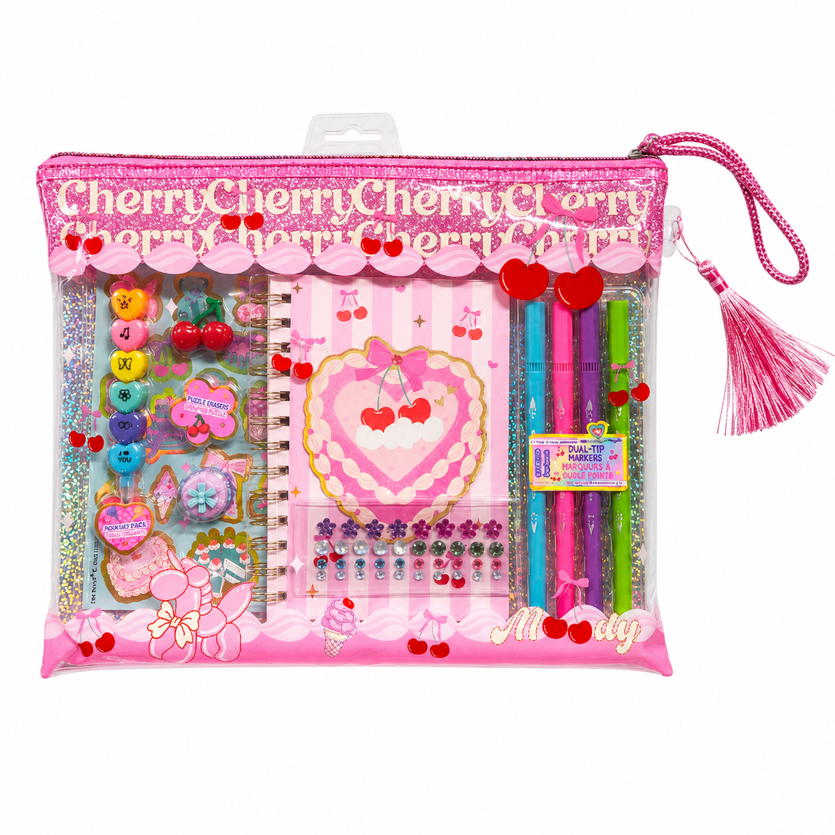 Cherry Stationery & Journaling Gift Set in Zipper Pouch