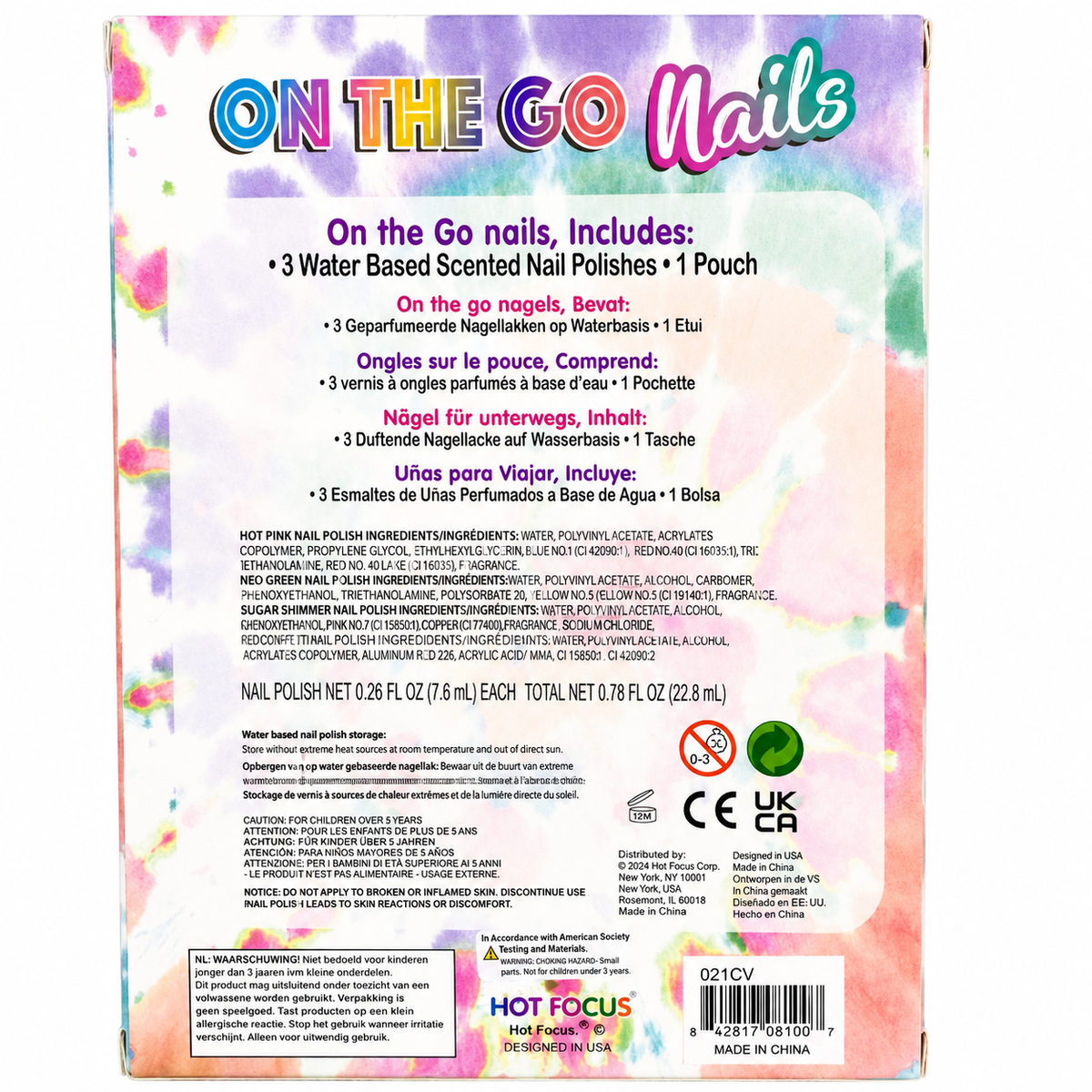 Hot Focus On the Go Nails Gift Set with Cosmetic Pouch