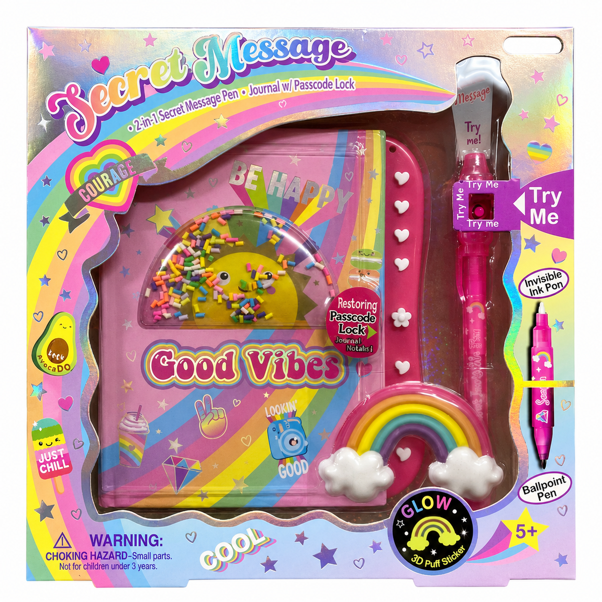 Hot Focus Secret Message Journal Set – Rainbow