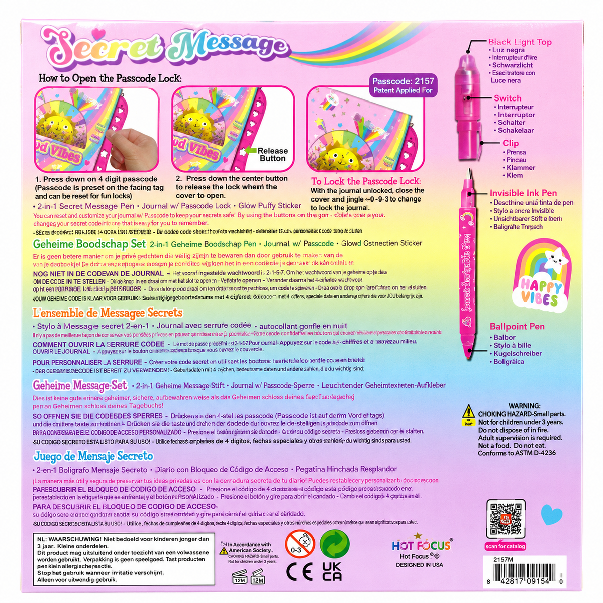 Hot Focus Secret Message Journal Set – Rainbow
