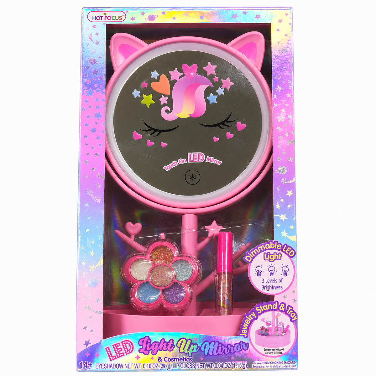 LED Light-Up Unicorn Vanity Mirror & Cosmetics Set