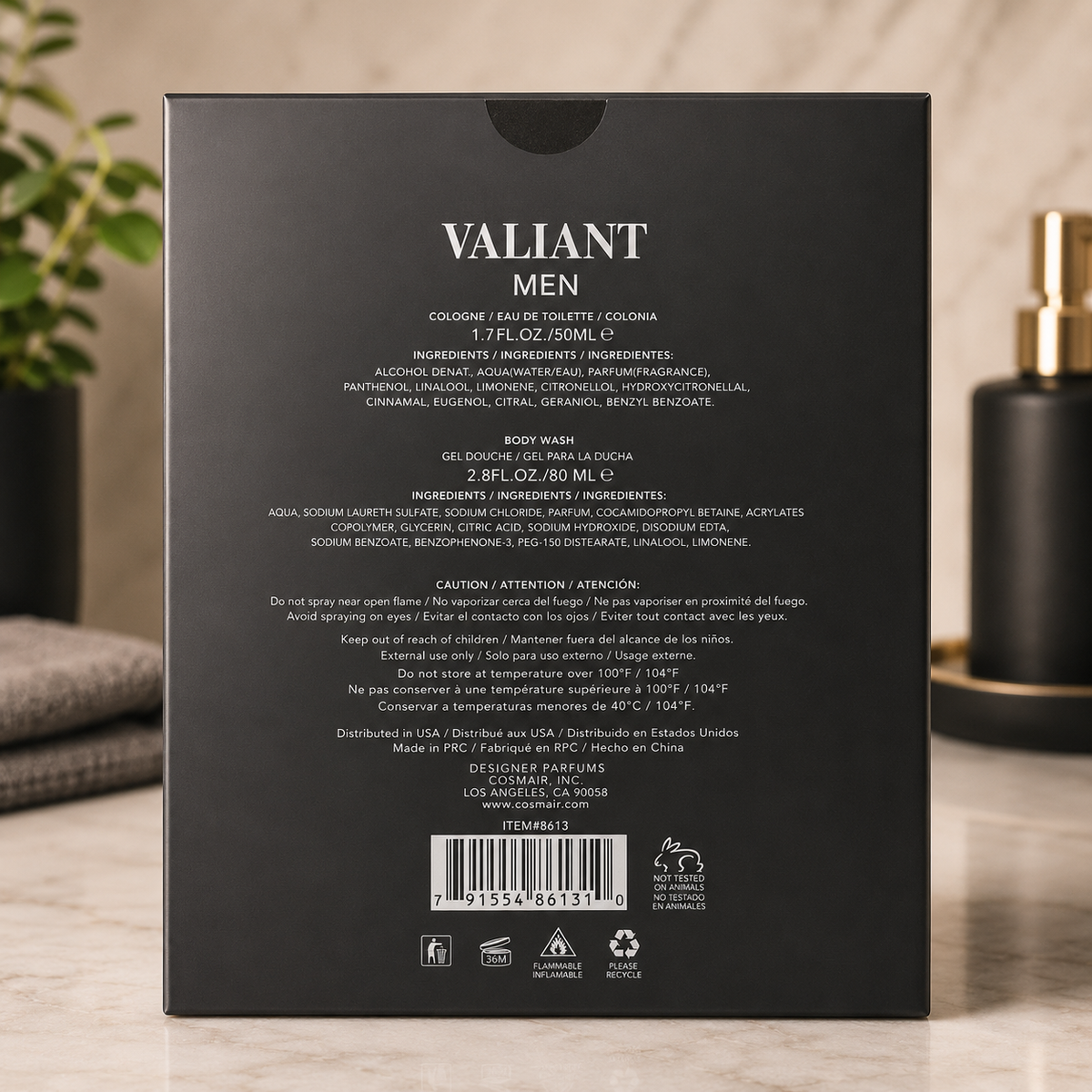 Valiant Men 2-Piece Cologne & Body Wash Gift Set