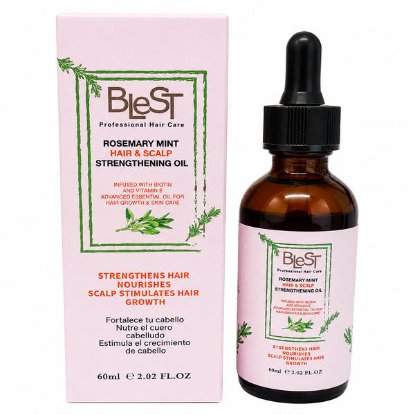 Aceite fortalecedor de romero y menta para cabello y cuero cabelludo
