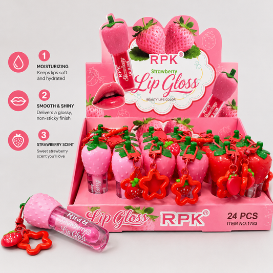 Strawberry Lip Gloss & Charms