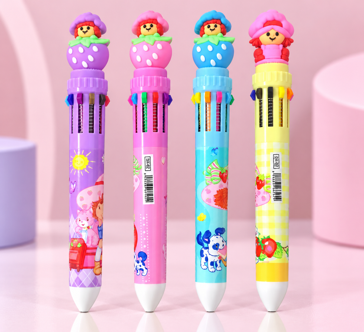 Strawberry Character Multi-Color Pens