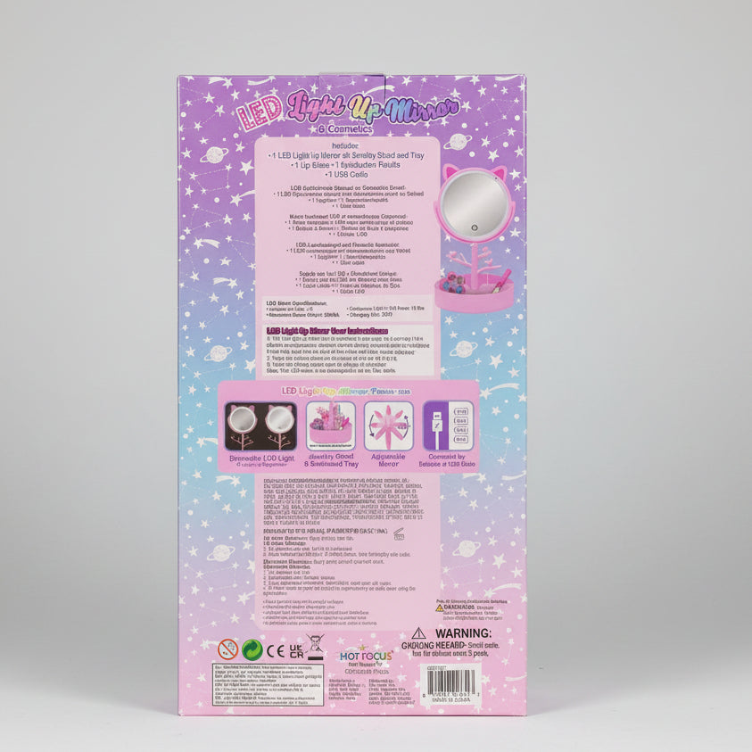 LED Light-Up Unicorn Vanity Mirror & Cosmetics Set