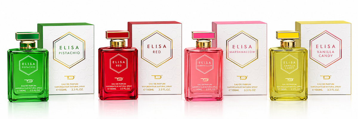 ELISA Eau de Parfum Collection – Pistachio, Red, Marshmallow & Vanilla Candy 100ML / 3.3 FL.OZ