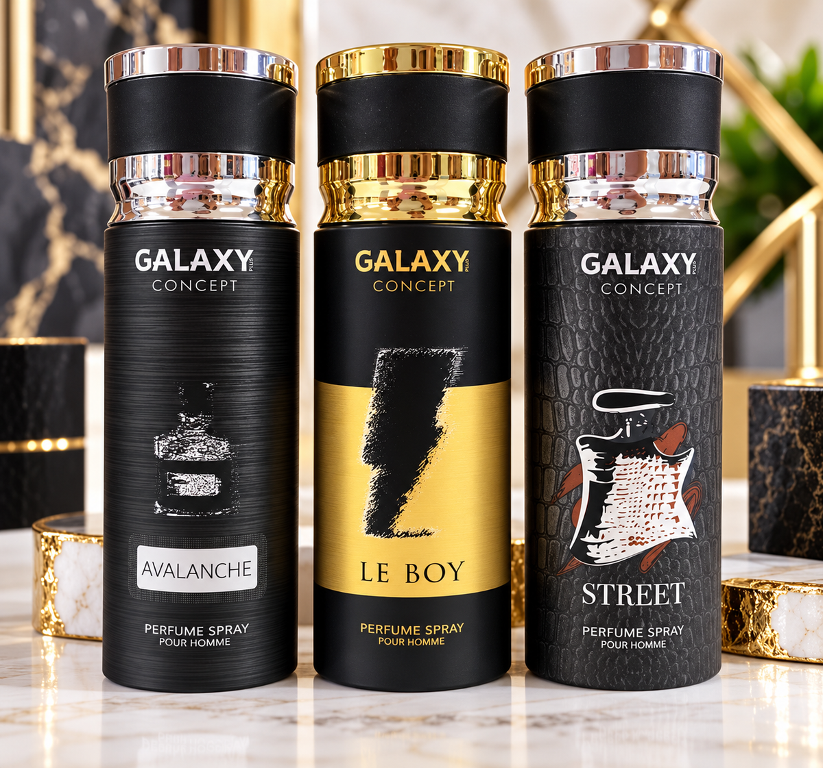 Galaxy Concept Men's Perfume Spray Collection – Avalanche, Le Boy & Street