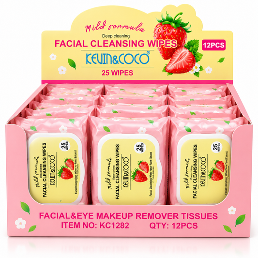 Strawberry Facial Cleansing Wipes – 25 Wipes 🍓