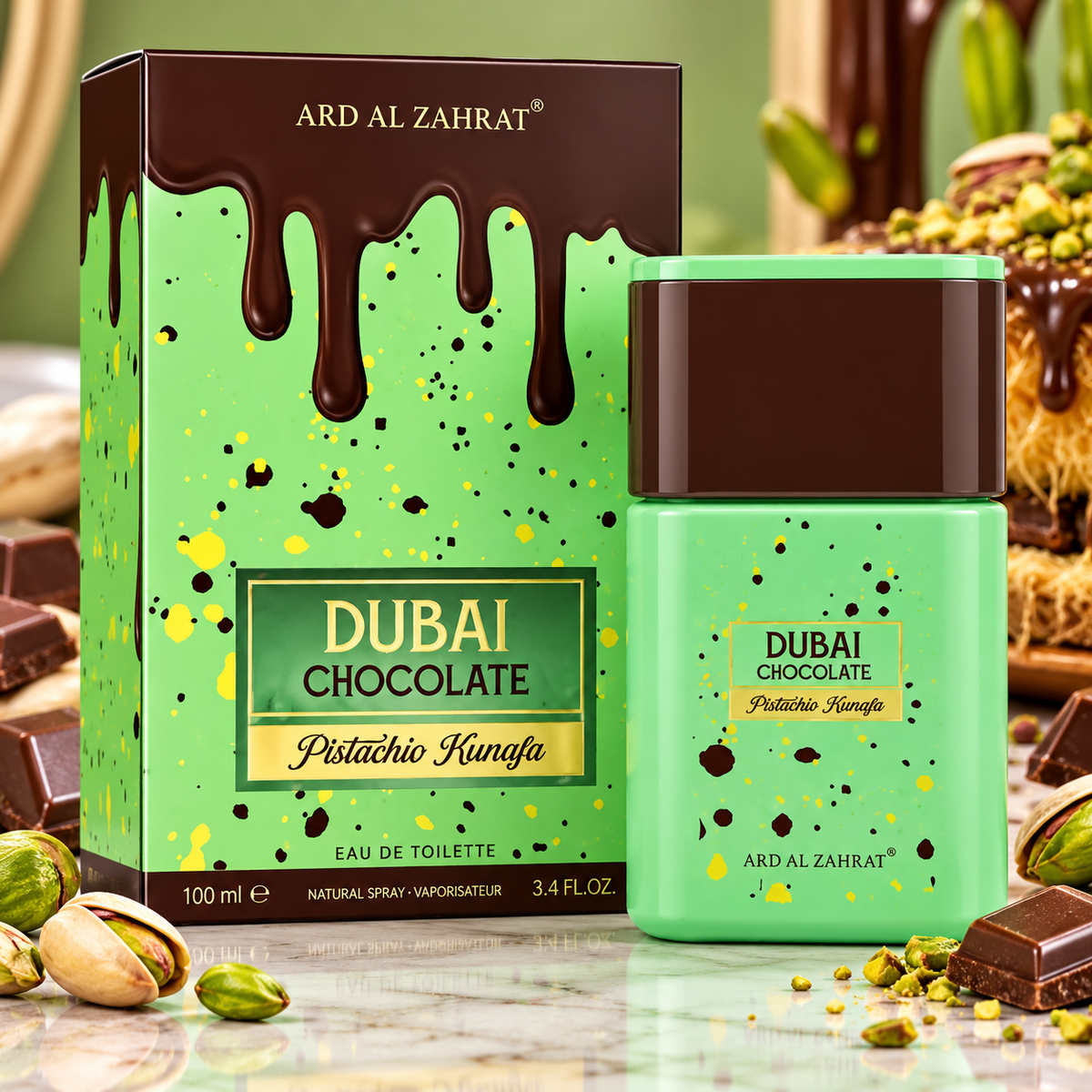 Dubai Chocolate Pistachio Kunafa by Ard Al Zahrat – Eau de Toilette 100ml