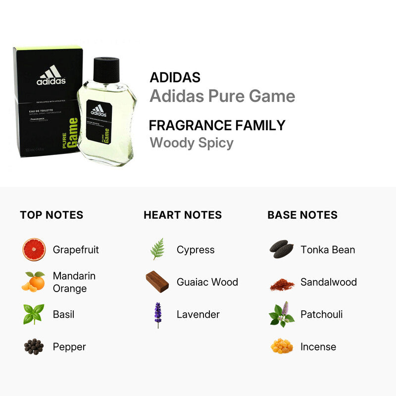 Adidas Men's Pure Game EDT Spray 3.3 oz