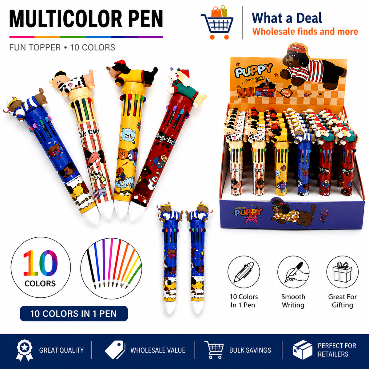 10-Color Multicolor Puppy Pen