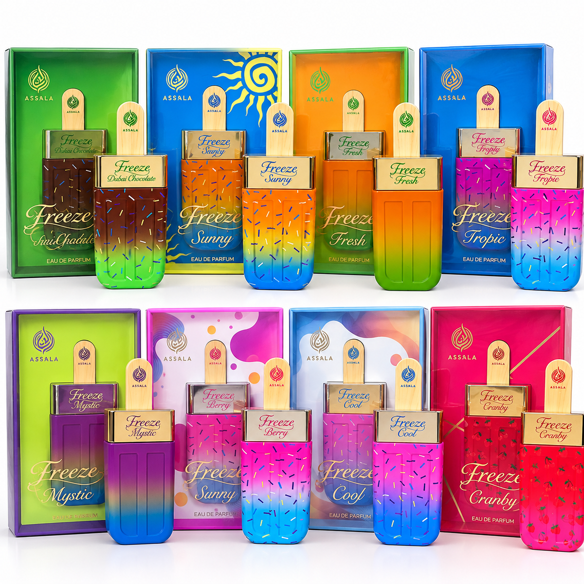 🍦 Assala Freeze Collection – Fun & Sweet Eau de Parfum | 8 Fragrances
