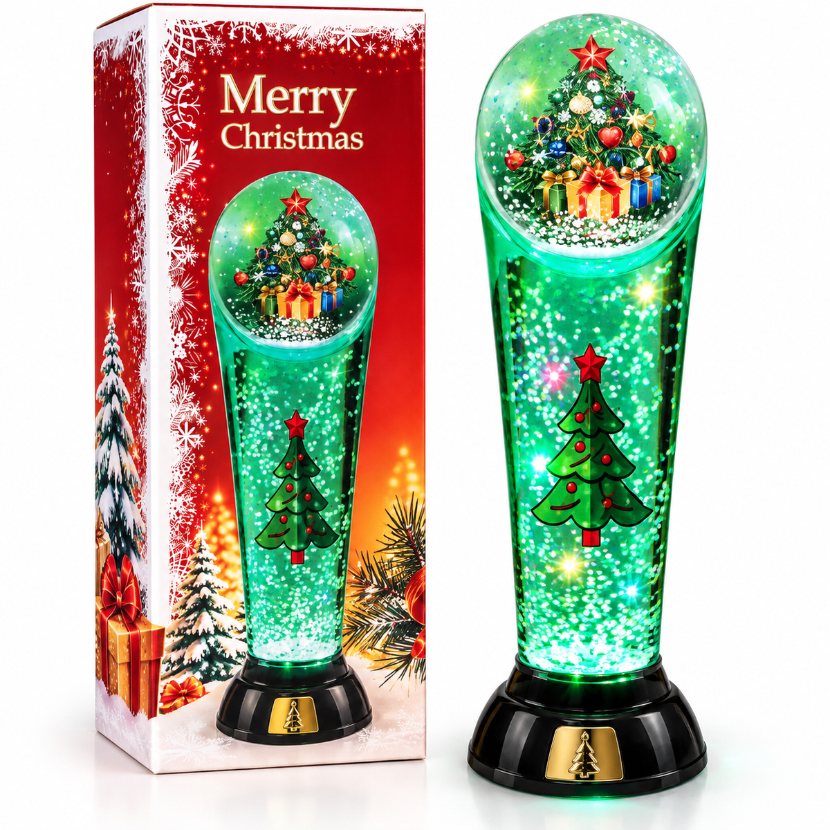 🎄 Light-Up Christmas Tree Glitter Lamp