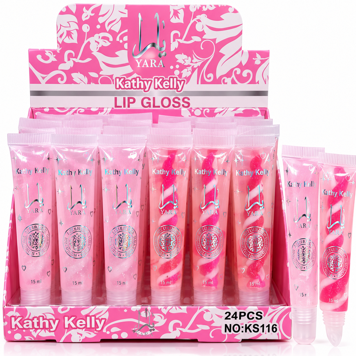 Kathy Kelly Yara Moisturizing Lip Gloss – 15ml | 24-Piece Display Box