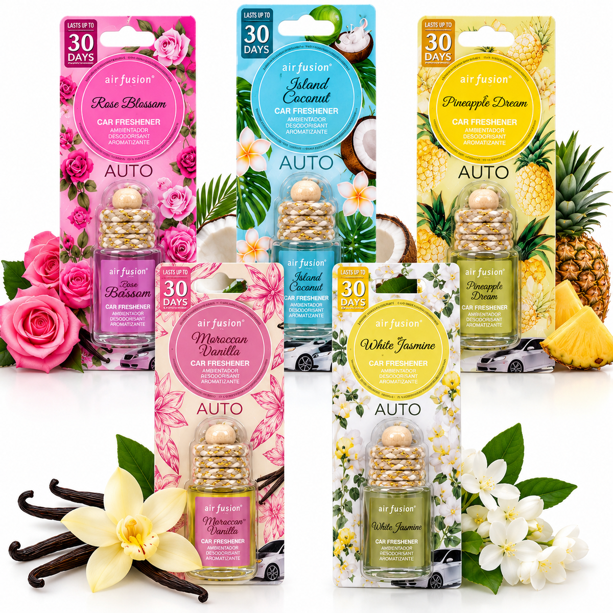 Air Fusion Hanging Car Air Freshener – 8ml | 5 Fragrances