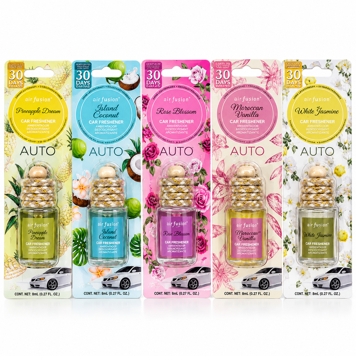 Air Fusion Hanging Car Air Freshener – 8ml | 5 Fragrances