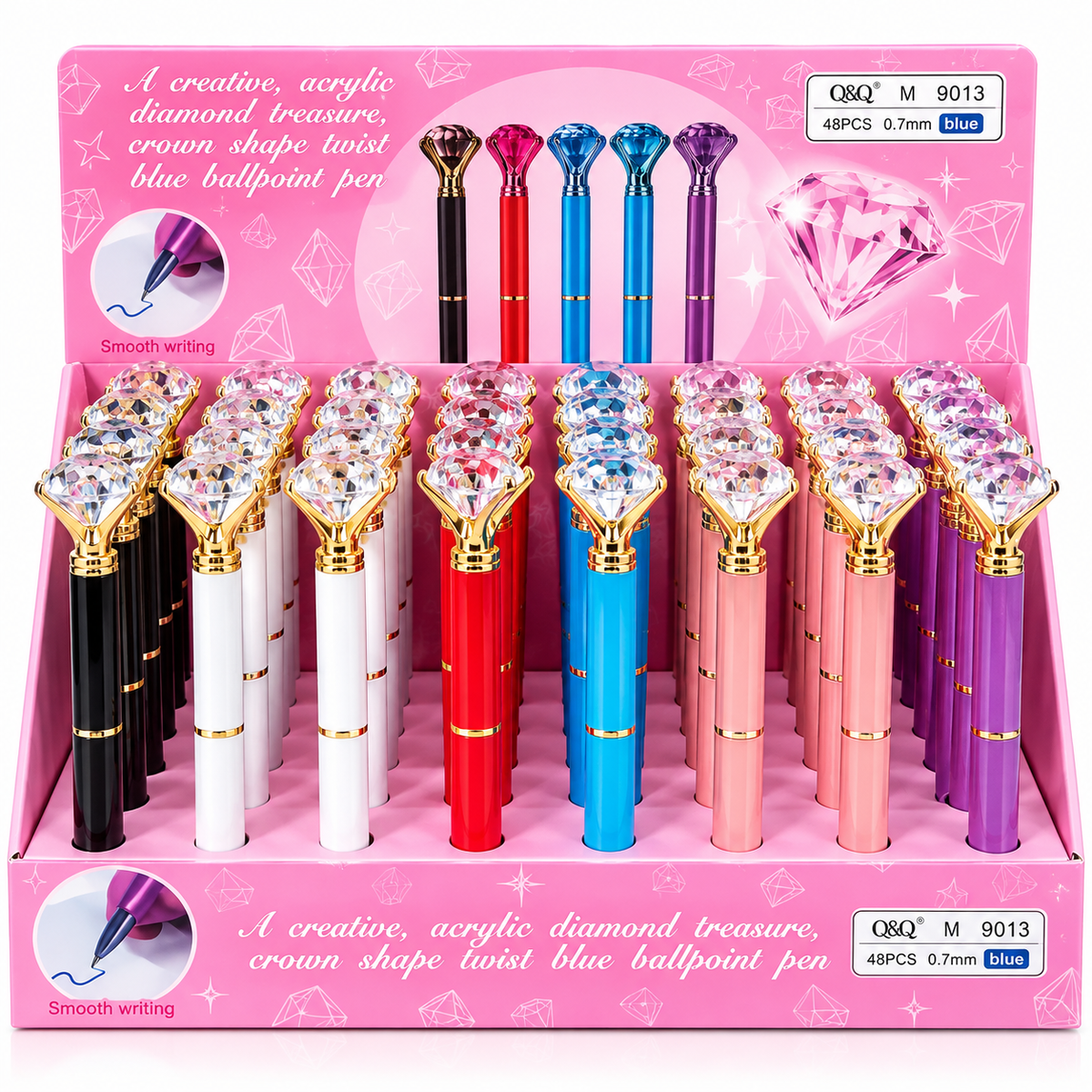 Diamond Top Twist Ballpoint Pen – 0.7mm Blue Ink
