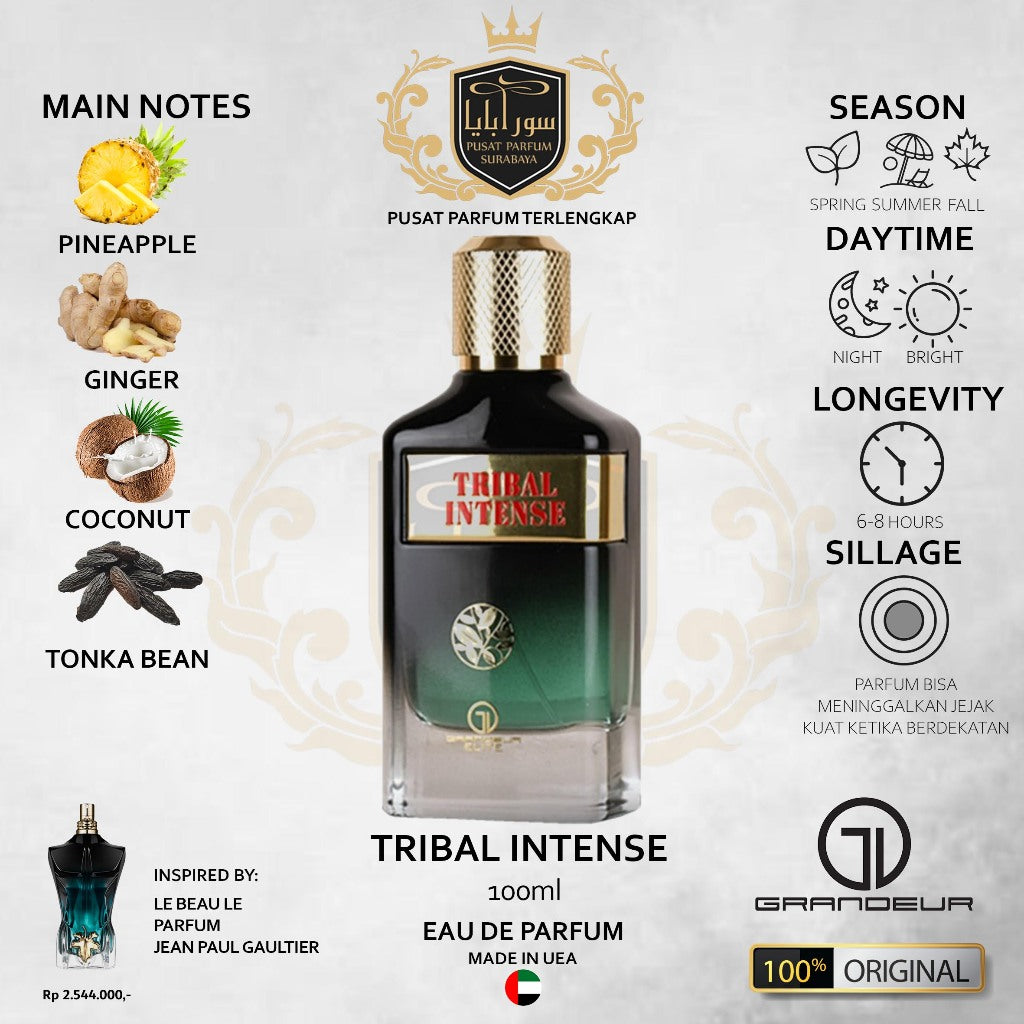 Tribal Intense by Grandeur Elite 🌿Eau de Parfum | 100 ml (3.4 fl oz)